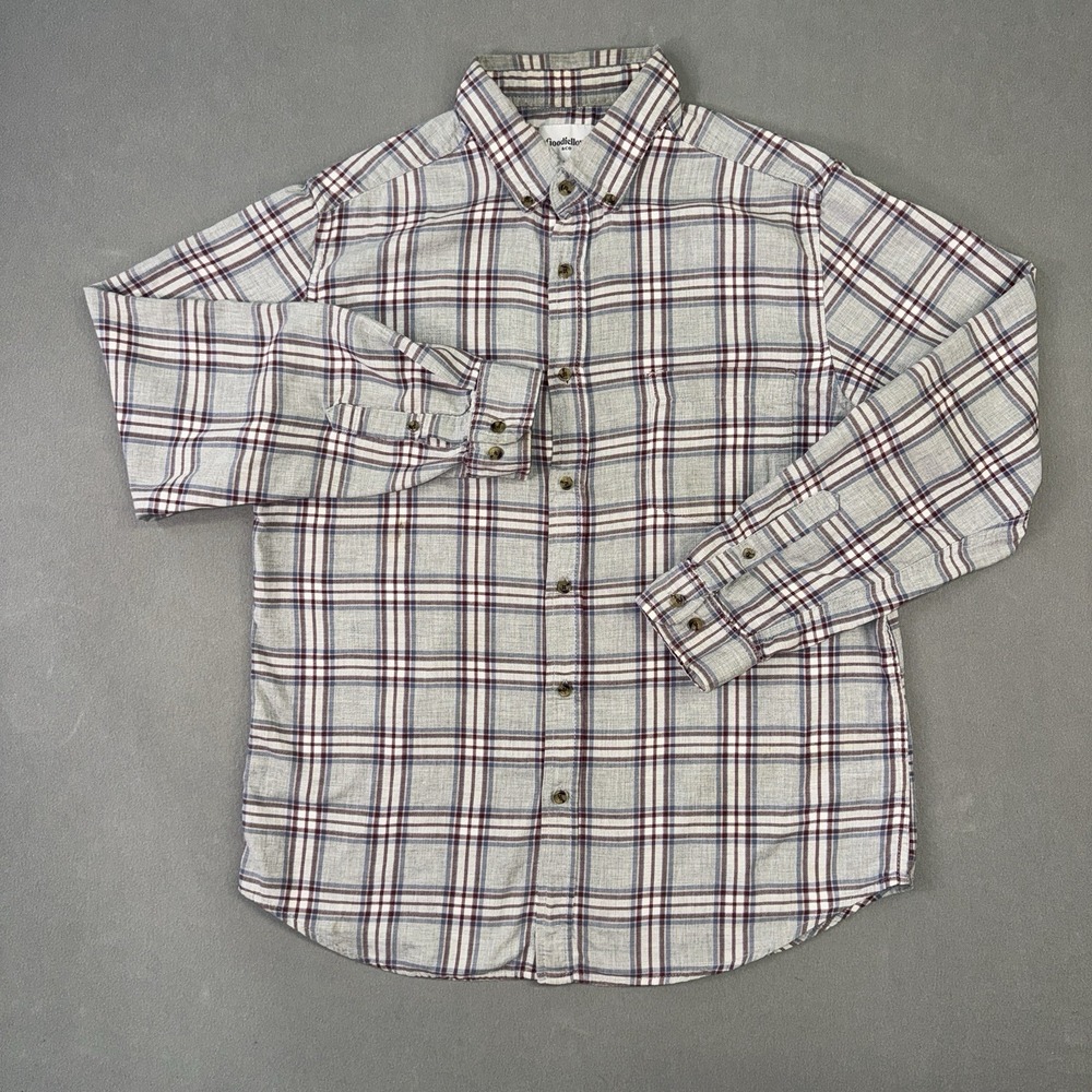 Men's Goodfellow Long Sleeve Cotton Flannel Shirt Multicolor Plaid Size L